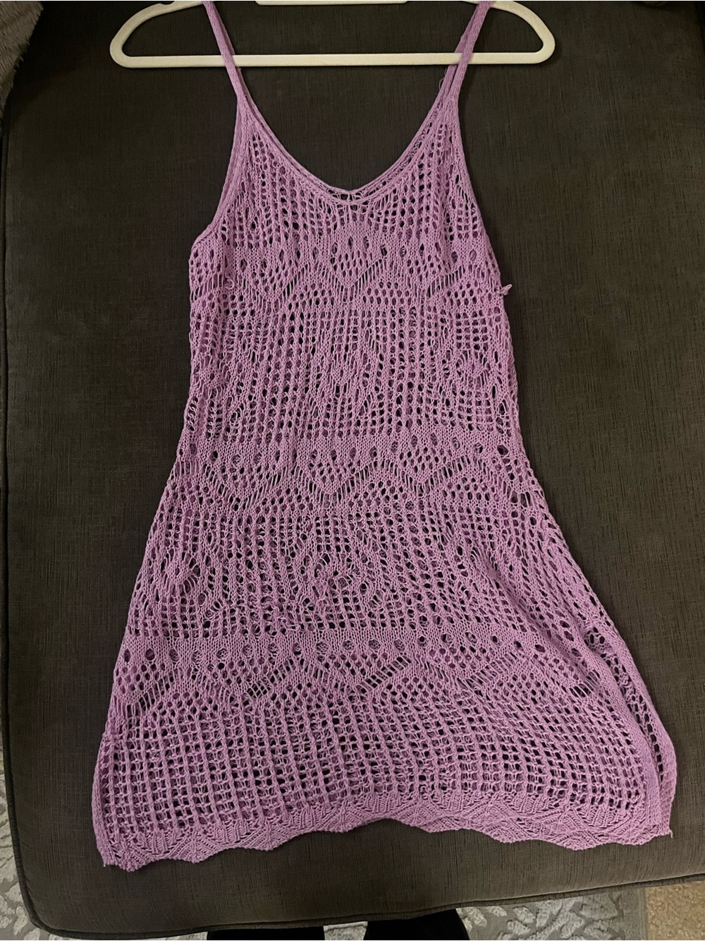 Lavender Crochet Slip Dress - Lightweight Women's Dress/ beach cover up